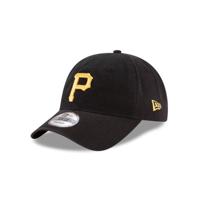 Black Pittsburgh Pirates Hat - New Era MLB Core Fit 49FORTY Fitted Caps USA6825943